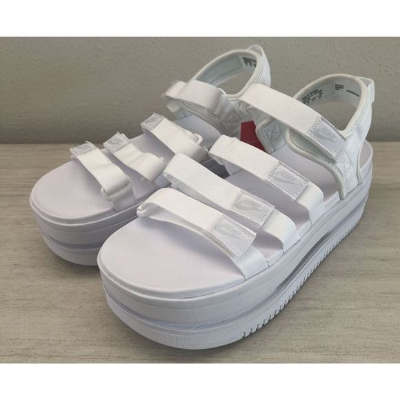 Nike DH0224-100 Women’s Sz 11 Icon Classic 4 Strap Platform White Sandals $110 - Picture 10 of 14